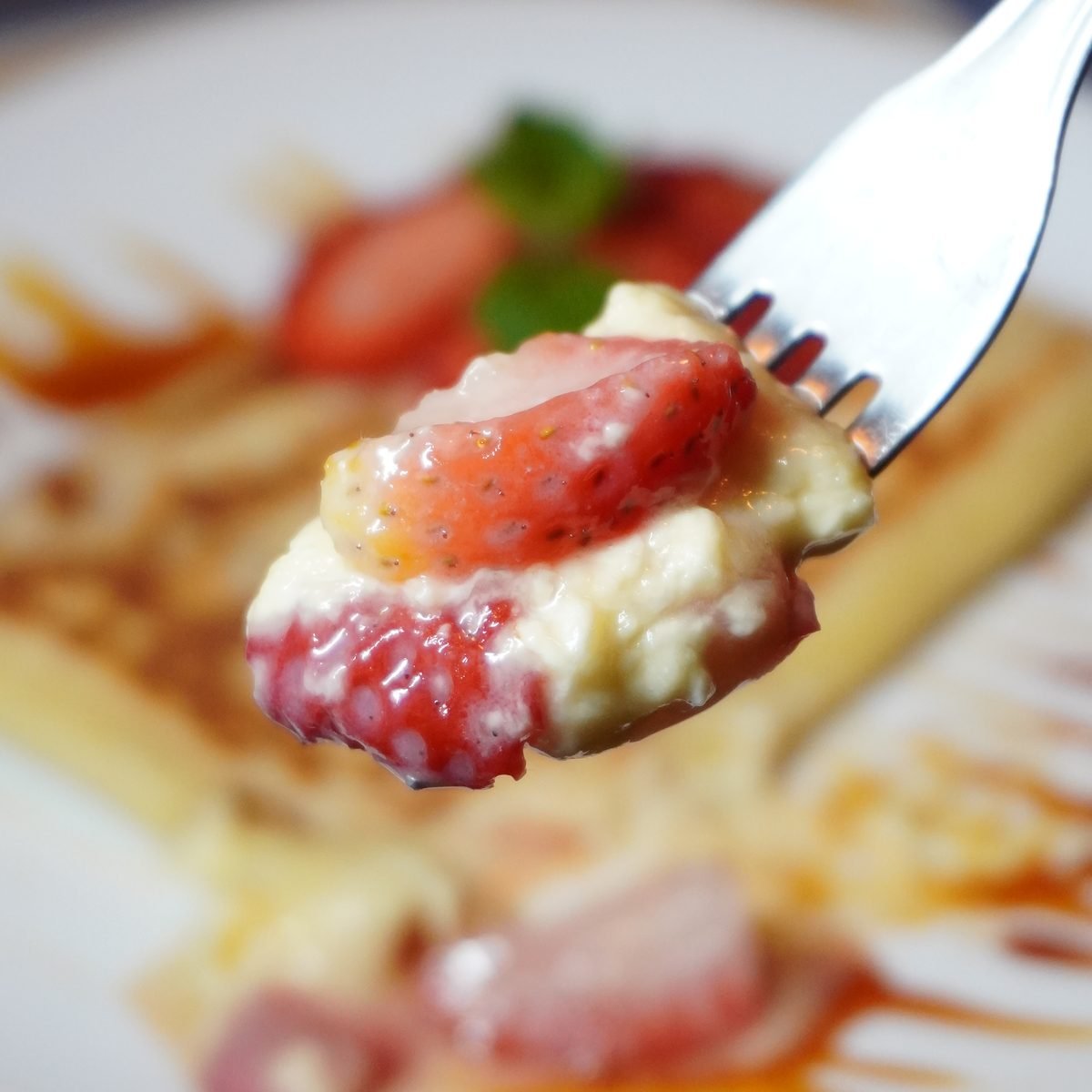 Garfada de crepe de morango